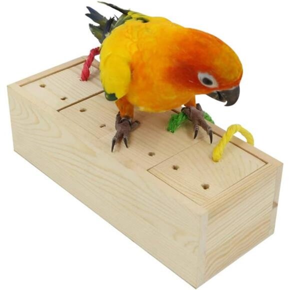 Wooden Bird Foraging Feeder Toys, Intelligence Toys for Medium and Large Parrots - Picture 1 of 7